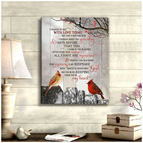 Cardinal Bird Canvas Wall Art - Beautiful Cardinal Canvas I Thought Of You Wall Art Home House Decor