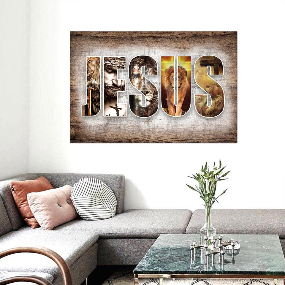 Beautiful Jesus And Lion - Matte Canvas