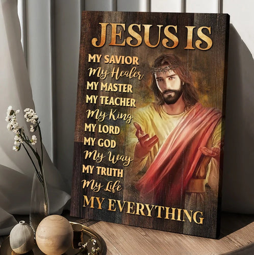Jesus painting, Crown of thorn, Jesus is my savior, My healer - Matte Canvas