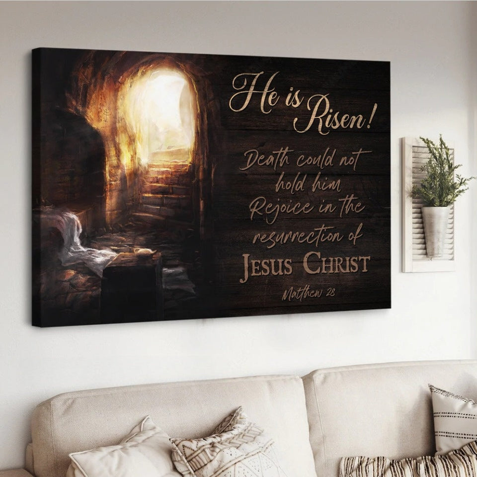 Beautiful cave Jesus Christ He is risen - Matte Canvas