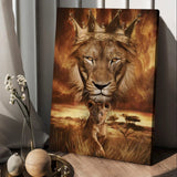 Lion Golden crown Becoming a King Jesus - Matte Canvas