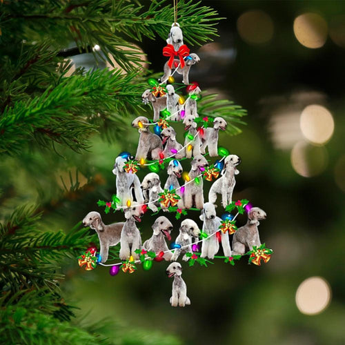Bedlington Terrier-Christmas Tree Lights-Two Sided Ornament