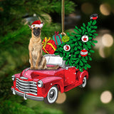 Godmerch- Ornament- Belgian Malinois-Pine Truck Hanging Ornament, Happy Christmas Ornament, Car Ornament