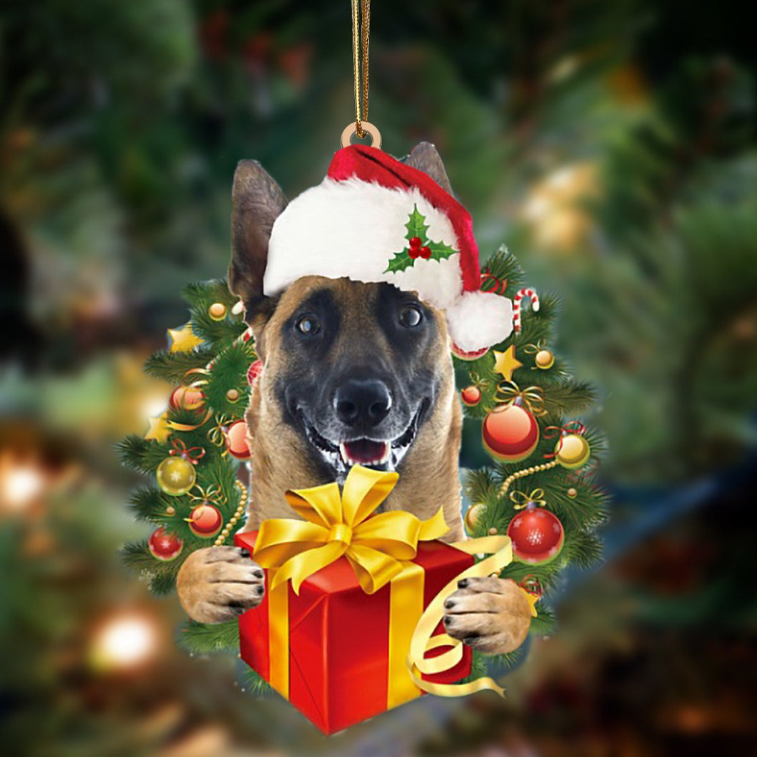 Belgian Shepherd-Dogs Give Gifts Hanging Ornament