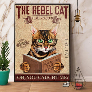 Bengal Cat Reading Club You Caught Me Canvas And Poster, Wall Decor Visual Art