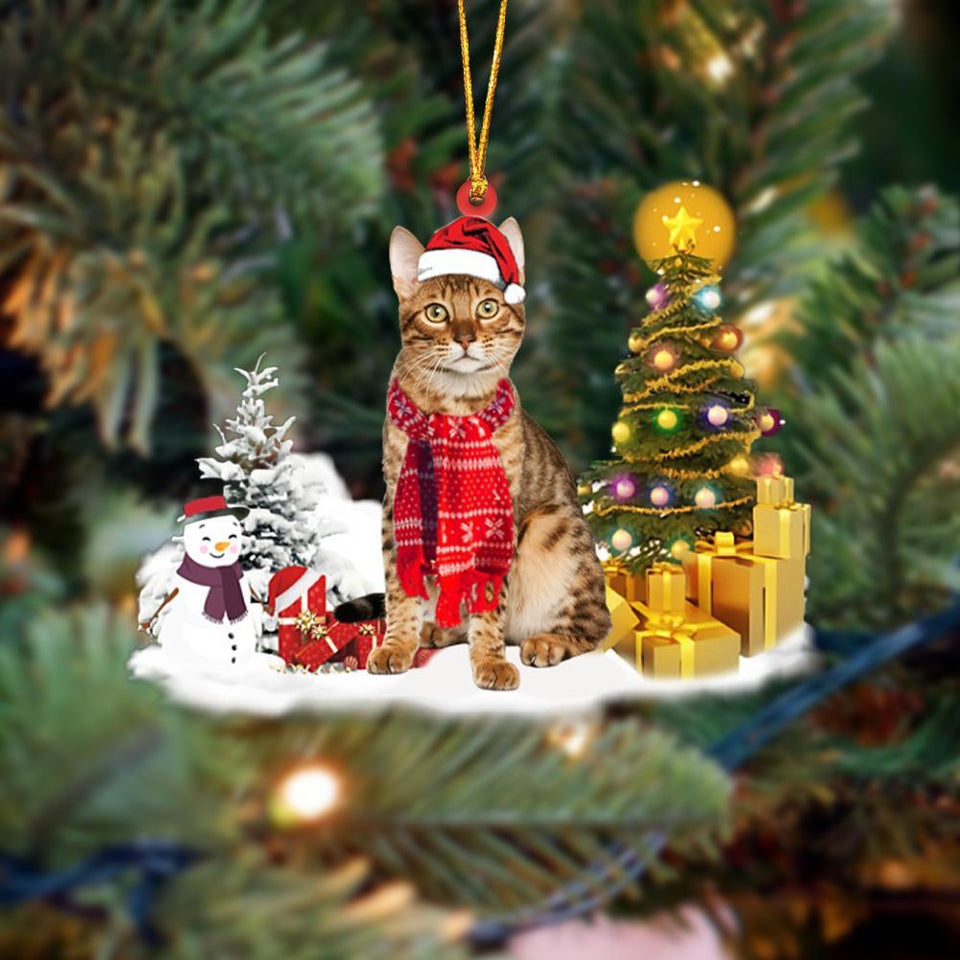 Bengal Cat Christmas Ornament Christmas Tree Hanging Acrylic Ornament Gift