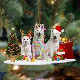 Ornament- Berger Blanc Suisse-Christmas Dog Friends Hanging Ornament, Happy Christmas Ornament, Car Ornament