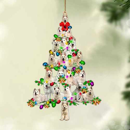 Ornament- Berger Blanc Suisse-Christmas Tree Lights-Two Sided Ornament, Christmas Ornament, Car Ornament