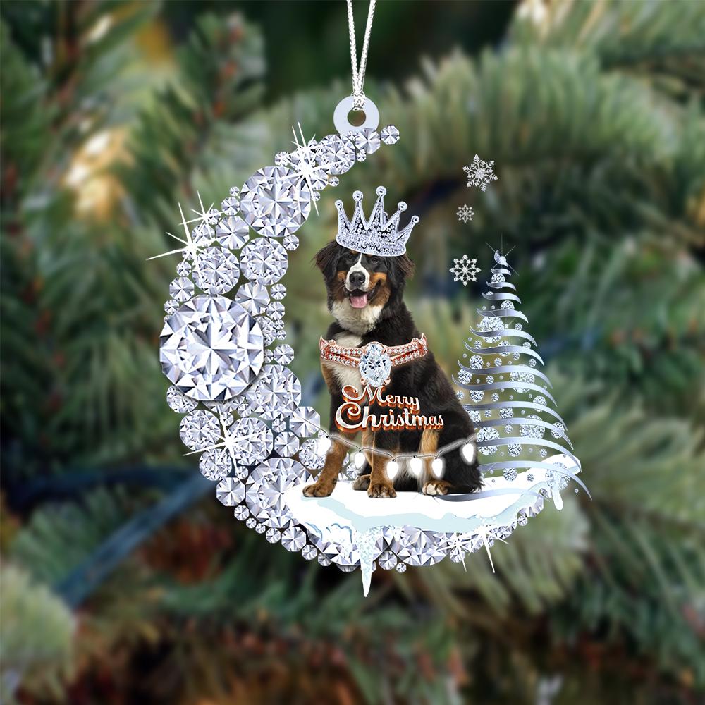 Bernese Mountain Diamond Moon Merry Christmas Ornament Dog Ornaments