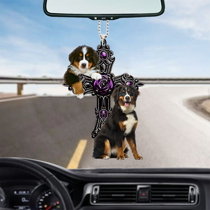 Bernese Mountain Pray For God Car Hanging Ornament Dog Pray For God Ornament Godmerch