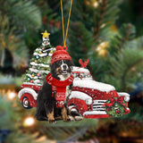 Godmerch- Ornament- Bernese Mountain-Christmas Car Two Sided Ornament, Happy Christmas Ornament, Car Ornament