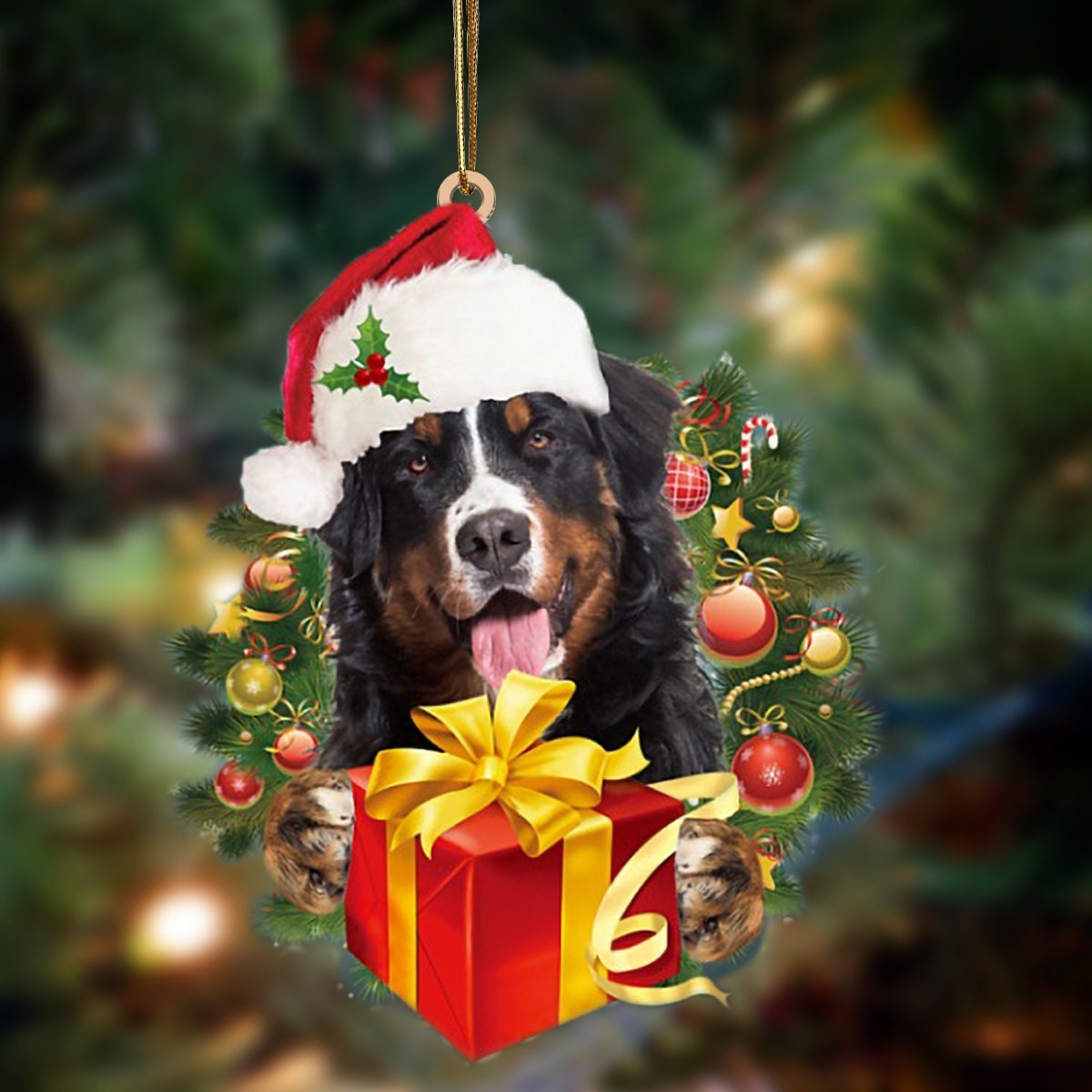 Bernese Mountain-Dogs Give Gifts Hanging Ornament