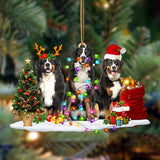 Ornament- Bernese Mountain Dog-Christmas Dog Friends Hanging Ornament, Happy Christmas Ornament, Car Ornament