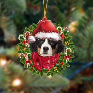 Godmerch- Ornament- Bernese Mountain Dog-Xmas Bandana Hanging Ornament, Happy Christmas Ornament, Car Ornament