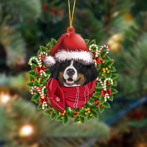 Ornament- Bernese Mountain Dog 1-Xmas Bandana Hanging Ornament, Happy Christmas Ornament, Car Ornament