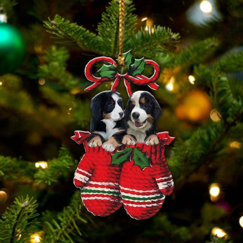 Bernese Mountain Inside Your Gloves Christmas Holiday-Two Sided Ornament, Christmas Ornament, Car Ornament