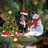 Godmerch- Ornament- Bernese Mountain Christmas Snow Hanging Ornament Dog Ornament, Car Ornament, Christmas Ornament