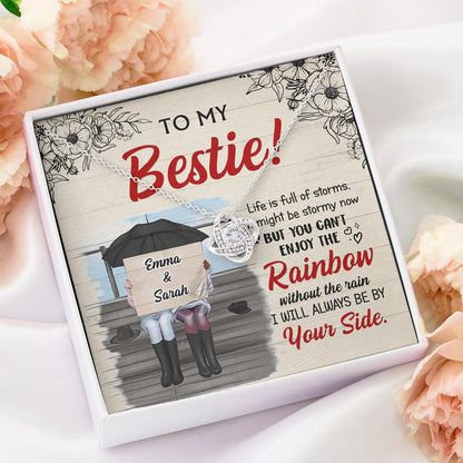 Besties Necklace I Will Always Be By Your Side - Personalized Love Knot Necklace Alluring Necklace, Dancing Cross Necklace 336B - TGV