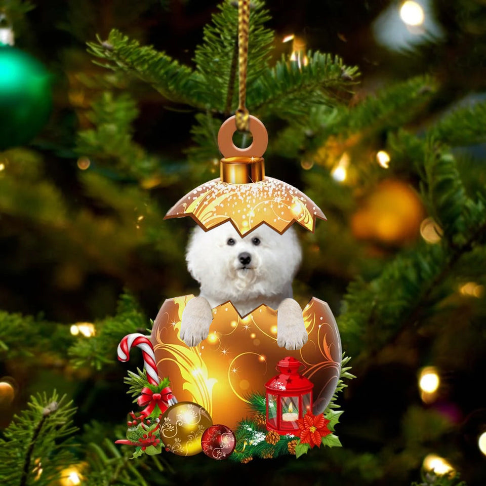 Bichon-Frise In Golden Egg Christmas Ornament