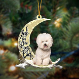 Godmerch- Bichon Frise I Love You To The Moon And Back Hanging Ornament Dog Ornament, Car Ornament, Christmas Ornament