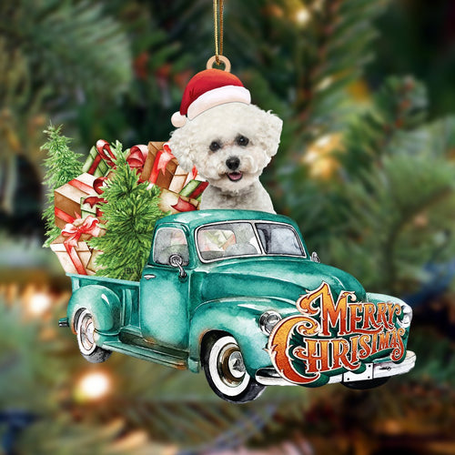Bichon Frise-Green Truck Hanging Ornament