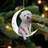 Bichon Frise Sit On The Moon Two Sided Ornament Dog Hanging Christmas Ornament
