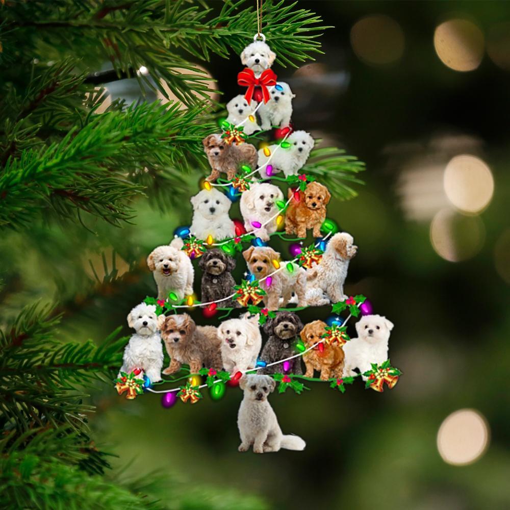 Bichon Frise-Christmas Tree Lights-Two Sided Ornament