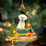 Ornament- Bichon Frise-Christmas Gifts&dogs Hanging Ornament, Happy Christmas Ornament, Car Ornament