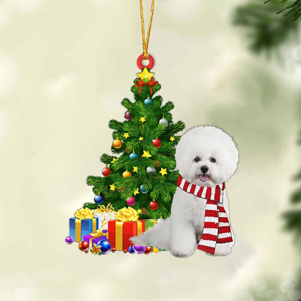 Godmerch- Ornament- Bichon Frise-Christmas Star Hanging Ornament, Happy Christmas Ornament, Car Ornament