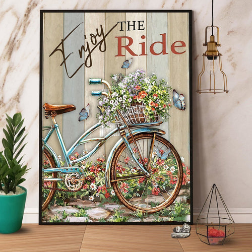 Bike Enjoy The Ride Canvas And Poster, Wall Decor Visual Art