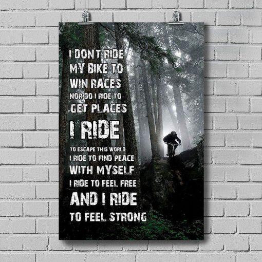 Biker I Don’T Ride My Bike Great Canvas And Poster, Wall Decor Visual Art