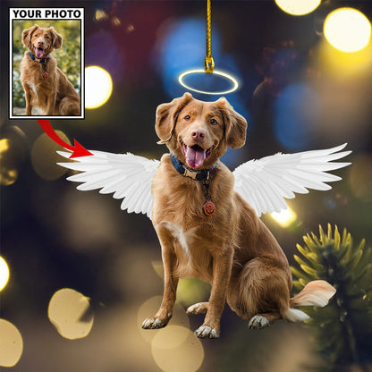 Personalized Gift For Pet Lovers Pet Angel Custom Image Ornament