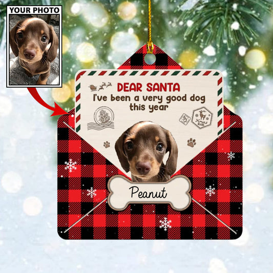 Personalized Gift For Pet Lovers Letter To Santa Custom Image Ornament