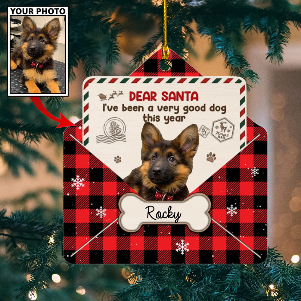 Personalized Gift For Pet Lovers Letter To Santa Custom Image Ornament