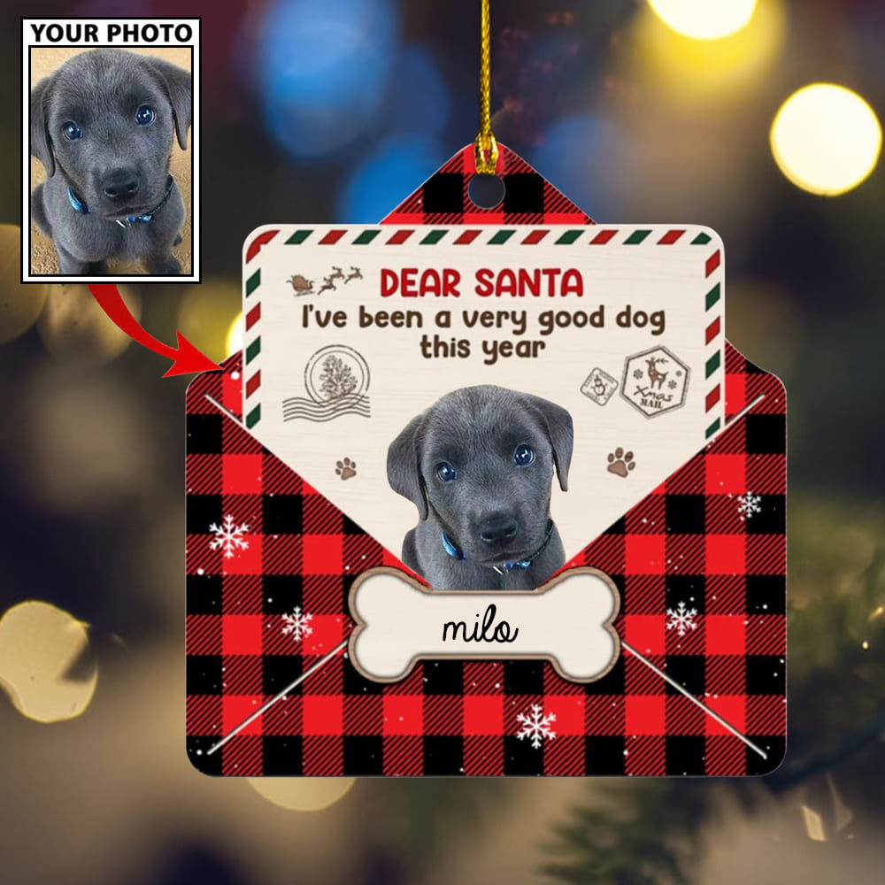 Personalized Gift For Pet Lovers Letter To Santa Custom Image Ornament