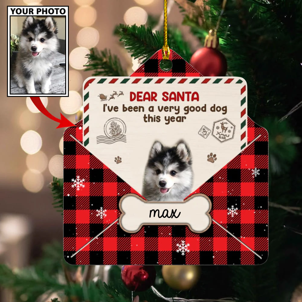 Personalized Gift For Pet Lovers Letter To Santa Custom Image Ornament