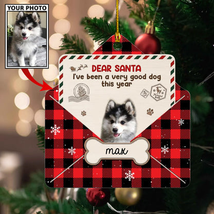 Personalized Gift For Pet Lovers Letter To Santa Custom Image Ornament