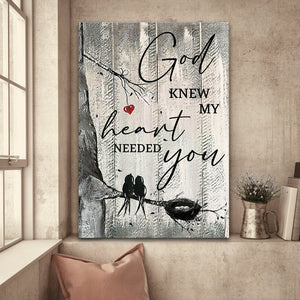 Bird painting old tree God knew my heart needed you - Matte Canvas