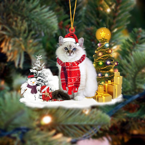 Birman Cat Christmas Ornament Christmas Tree Hanging Acrylic Ornament Gift