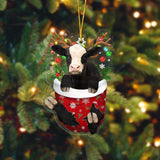 Black Baldy In Pocket Acrylic Ornament, Farm Christmas Ornament