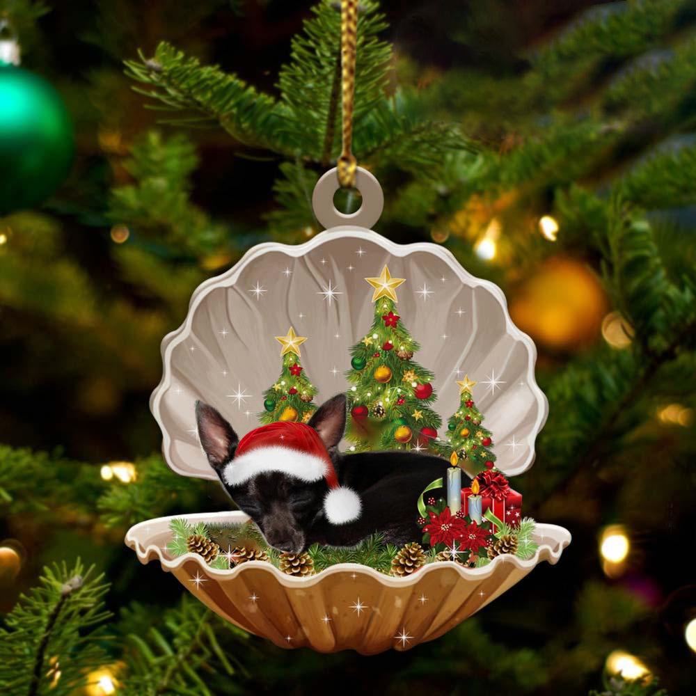 Godmerch- Ornament- Black Chihuahua-Sleeping Pearl in Christmas Two Sided Ornament, Christmas Ornament, Car Ornament