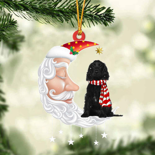 Black Cocker Spaniel With Santa Christmas Ornament Dog Christmas Ornament