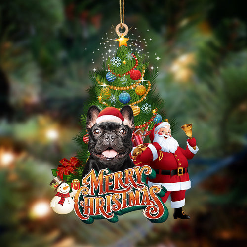 Ornament- Black French Bulldog-Christmas Tree&Dog Hanging Ornament, Happy Christmas Ornament, Car Ornament