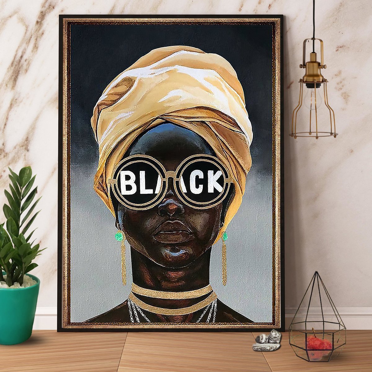 Black Girl Head Scarf Girl Canvas And Poster, Wall Decor Visual Art