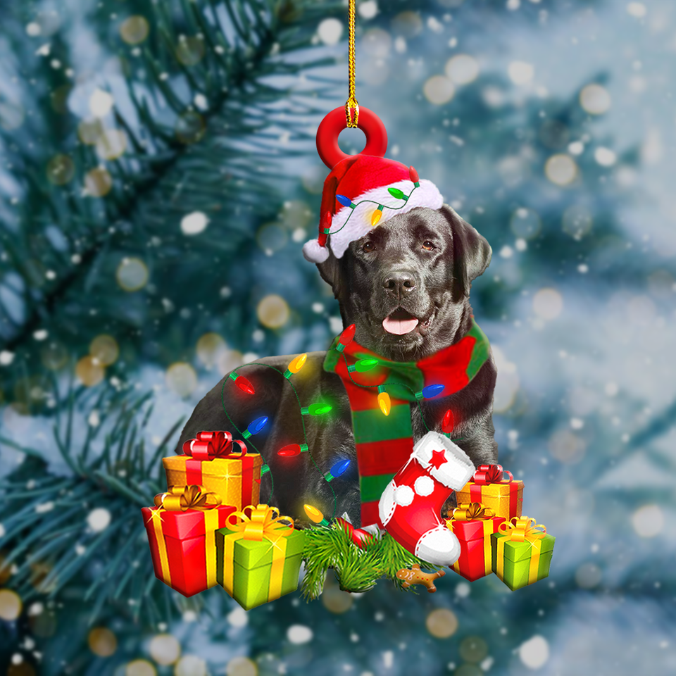 Black Labrador Christmas Shape Ornament