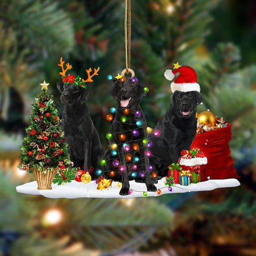 Ornament- Black Labrador Retriever-Christmas Dog Friends Hanging Ornament, Christmas Ornament, Car Ornament