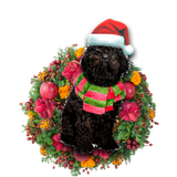 Godmerch- Ornament- Black Poodle Christmas Ornament, Happy Christmas Ornament, Car Ornament