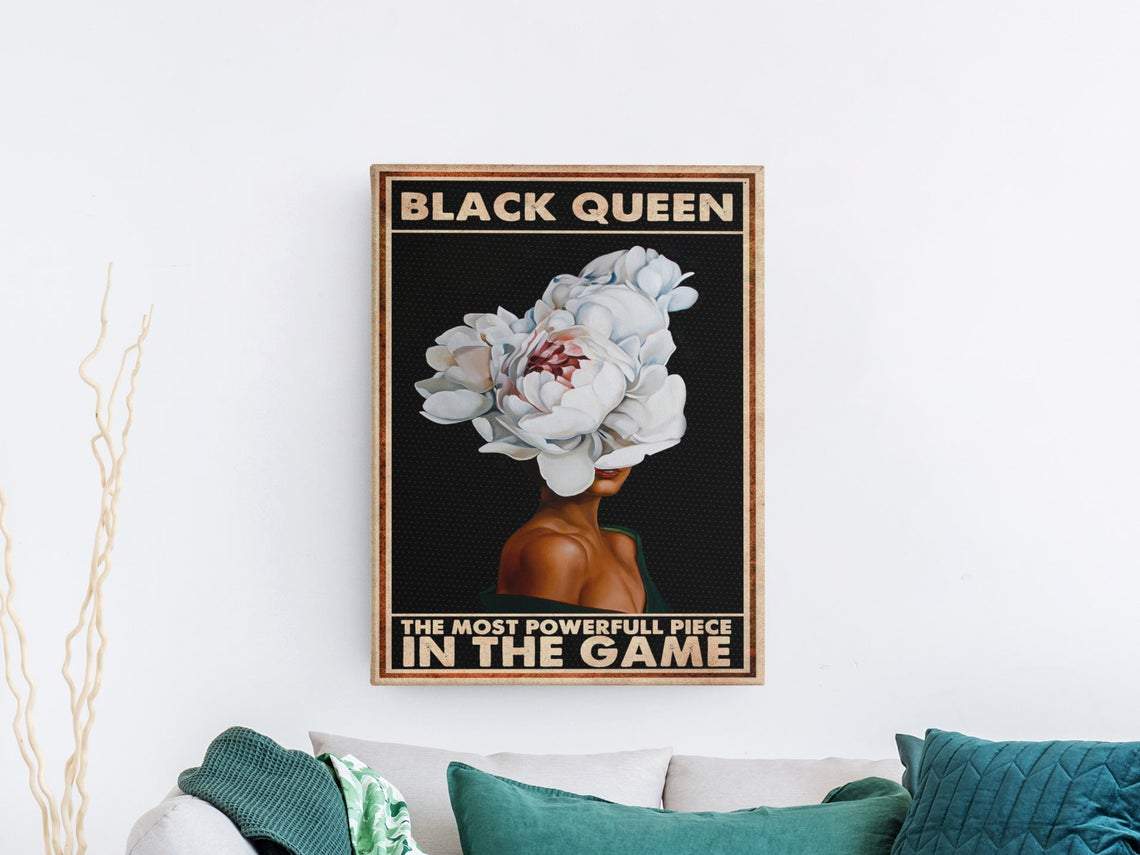 Black Queen The Most Powerful Piece In The Game poster, African American Canvas And Poster, Wall Decor Visual Art