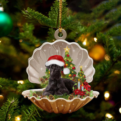Black Schnauzer-Sleeping Pearl In Christmas Two Sided Ornament Hanging Tree Dog Ornament Christmas Gift