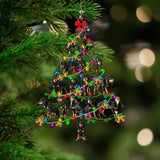 Black Tan Coonhound -Christmas Tree Lights-Two Sided Ornament
